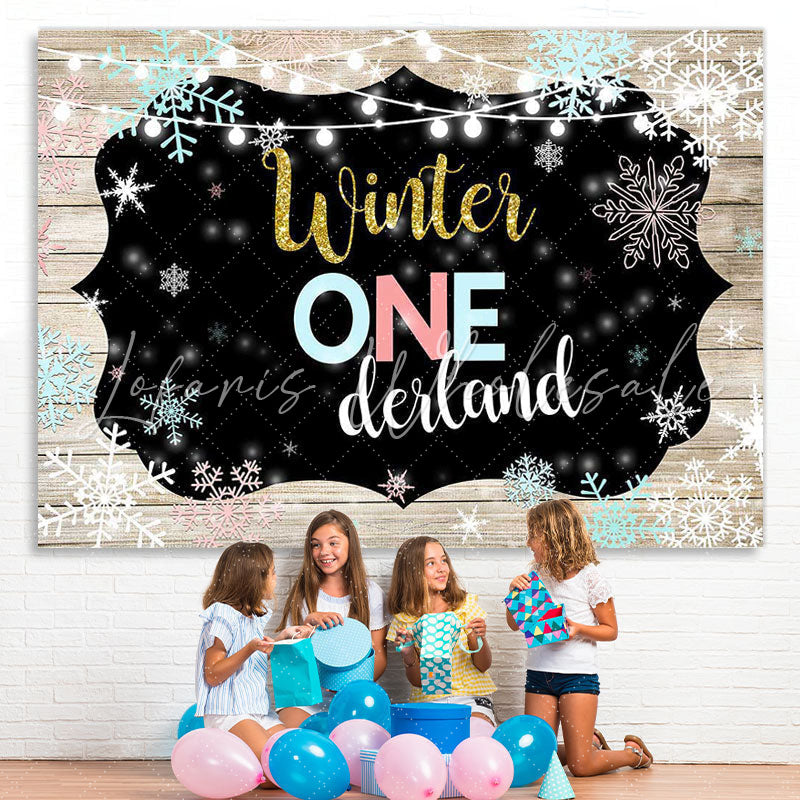 Lofaris One-derland Winter Snowflake Board Photoshoot Backdrop
