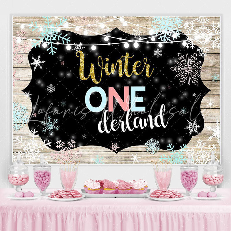 Lofaris One-derland Winter Snowflake Board Photoshoot Backdrop