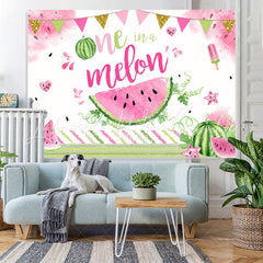 Lofaris One in A Melon Summer Watermelon 1st Birthday Backdrop
