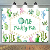 Lofaris One Prickly Pair Cactus Happy 1St Birthday Backdrop