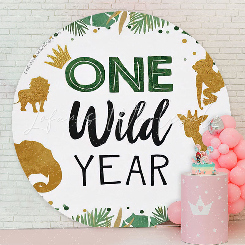 Lofaris One Wild Year Safari Round Birthday Party Backdrop