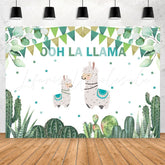 Lofaris Ooh La Llama Cactus Baby Shower Backdrop For Party