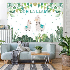 Lofaris Ooh La Llama Cactus Baby Shower Backdrop For Party