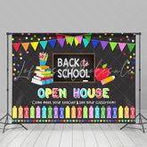 Lofaris Open House Colorful Flags Back To Schoold Backdrop