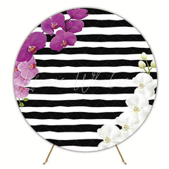 Orchids Round Backdrop for Elegant Floral Design Party