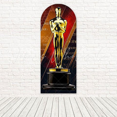 Oscar Statuette Hollywood Glamorous Award Night Arch Backdrop