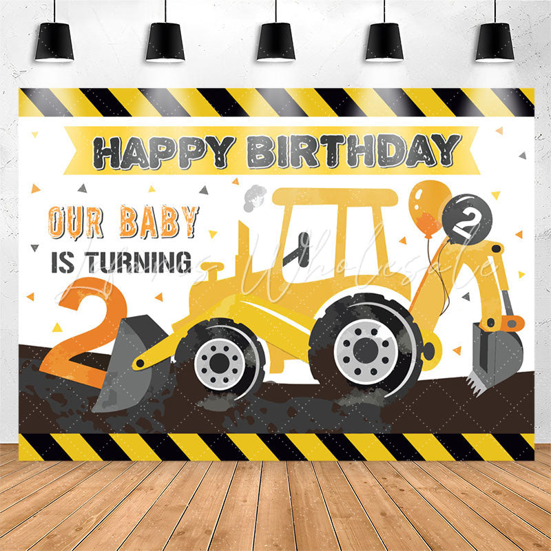 Lofaris Our Baby Is Turning 2 Boy Happy Birthday Backdrop