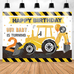Lofaris Our Baby Is Turning 2 Boy Happy Birthday Backdrop