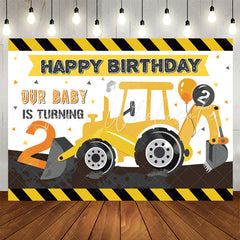 Lofaris Our Baby Is Turning 2 Boy Happy Birthday Backdrop