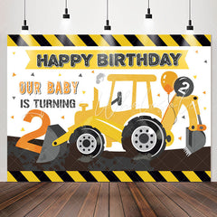 Lofaris Our Baby Is Turning 2 Boy Happy Birthday Backdrop