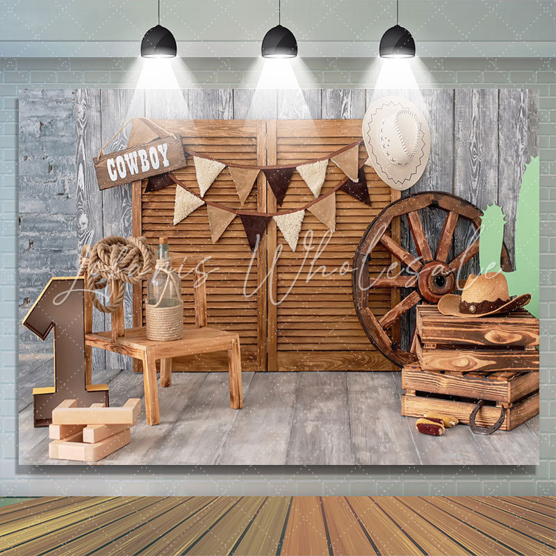 Lofaris Our Cowboy Is Turing One Happy Birthday Backdrop