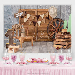 Lofaris Our Cowboy Is Turing One Happy Birthday Backdrop