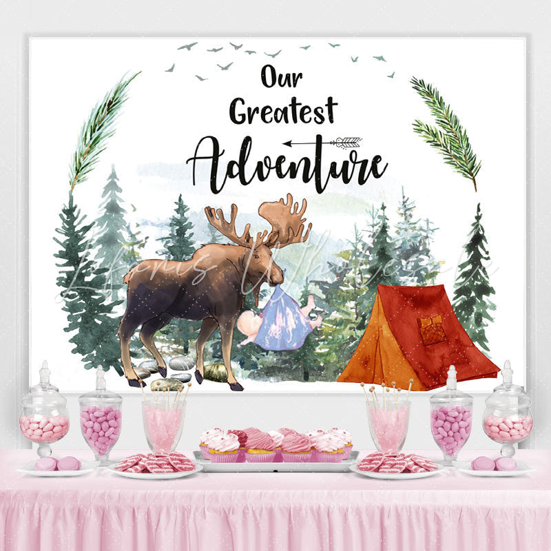 Lofaris Our Greatest Adventure Elk and Forest Backdrop for Baby