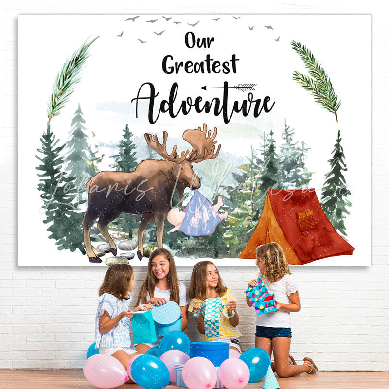 Lofaris Our Greatest Adventure Elk and Forest Backdrop for Baby