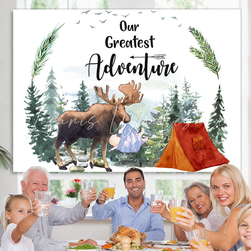 Lofaris Our Greatest Adventure Elk and Forest Backdrop for Baby