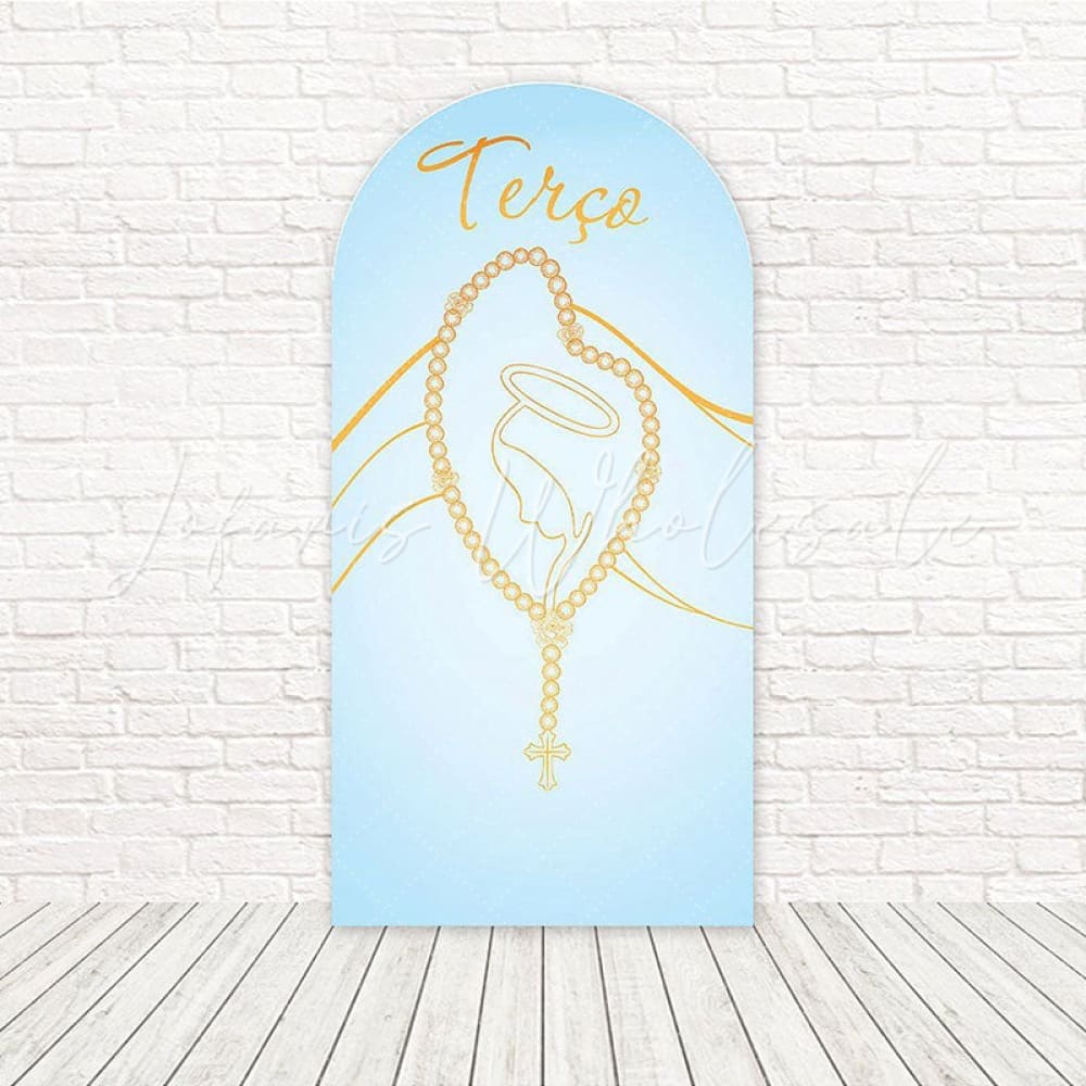 Our Lady Rosary Holy Scene Arch Backdrop For Sacred Celebration