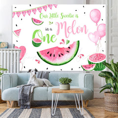 Lofaris Our Litter Sweetie Is Onemelon 1st Birthday Backdrop for Girl