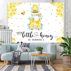 Lofaris Our Little Honey Is Turning 1 Happy Birthday Backdrop
