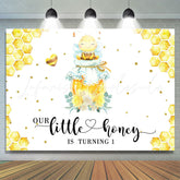 Lofaris Our Little Honey Is Turning 1 Happy Birthday Backdrop