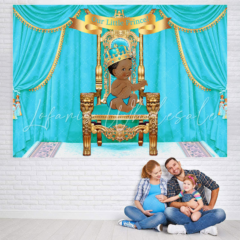 Lofaris Our Little Prince Bule Gorgeous Baby Shower Backdrop