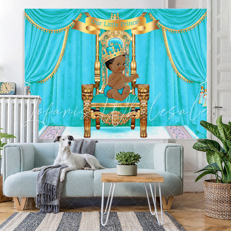 Lofaris Our Little Prince Bule Gorgeous Baby Shower Backdrop