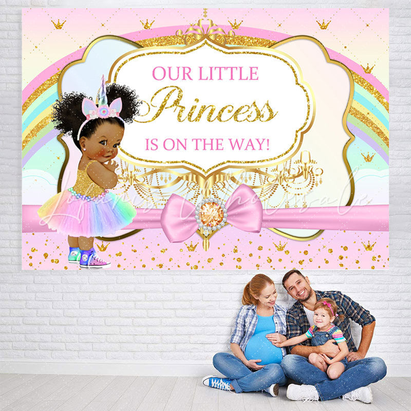 Lofaris Our Little Princess Is On The Way Baby Shower Backdrop
