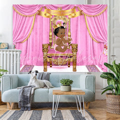 Lofaris Our Little Princess Pink and Gold Baby Shower Backdorop