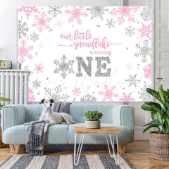 Lofaris Our Little Snowflake Is Turning 1st Birthday Backdrop