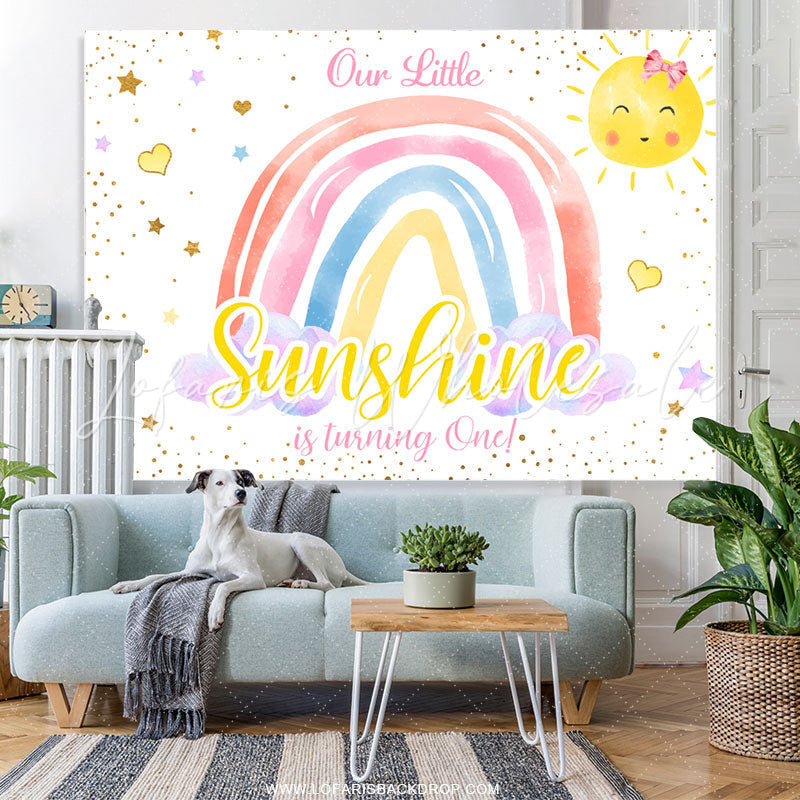 Lofaris Our Little Sunshine First Birthday Backdrop For Girl
