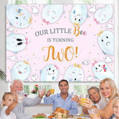Lofaris Our Littlt Boo Is Thrning Two 2nd Birthday Backdrop