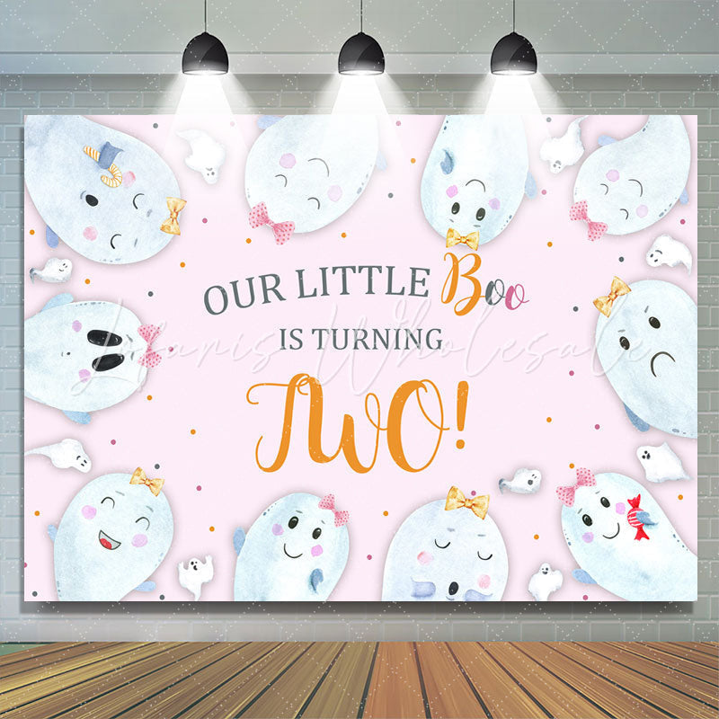 Lofaris Our Littlt Boo Is Thrning Two 2nd Birthday Backdrop