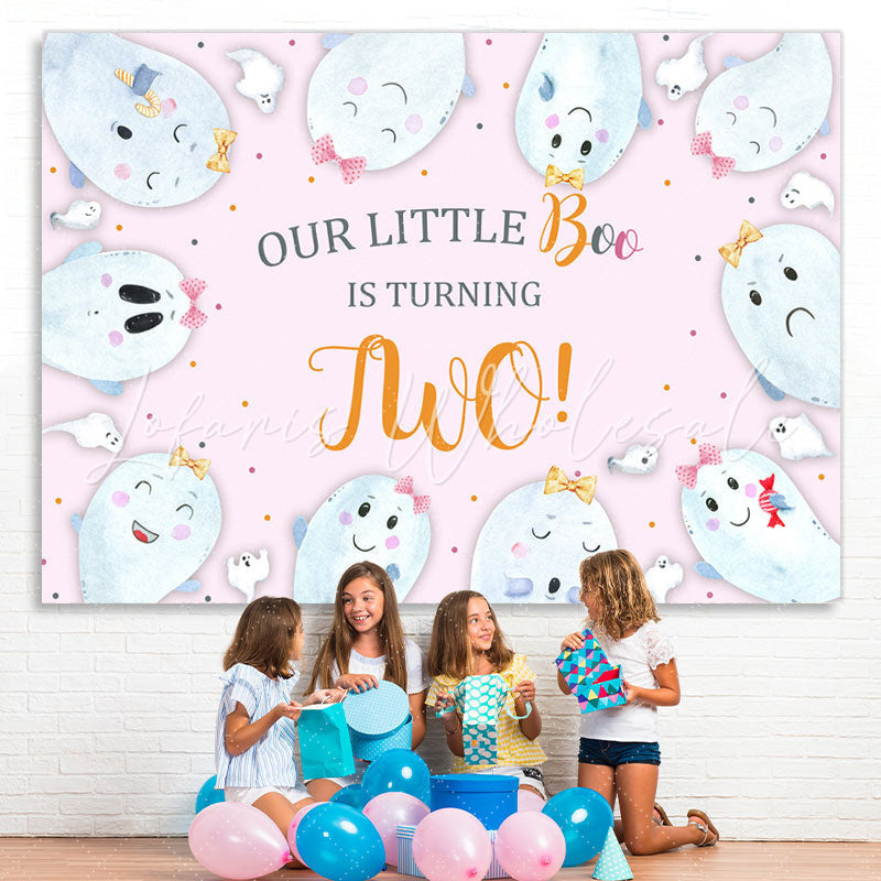 Lofaris Our Littlt Boo Is Thrning Two 2nd Birthday Backdrop