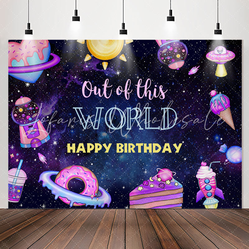 Lofaris Out Of This World Dessert Happy Birthday Backdrop