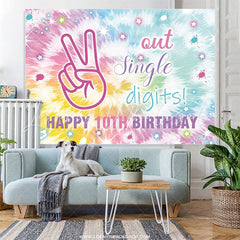 Lofaris Out Single Digits Graffiti Happy 10th Birthday Backdrop