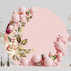 Outdoor Foliage Flowers Round Backdrop for Nature Event