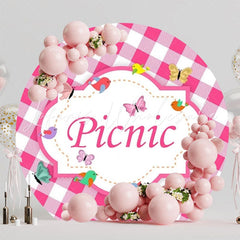 Outdoor Picnic Party Round Backdrop For Casual And Fun Setting
