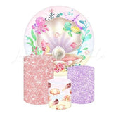 Oyster Themed Round Backdrop and Cylinders Kit for Events