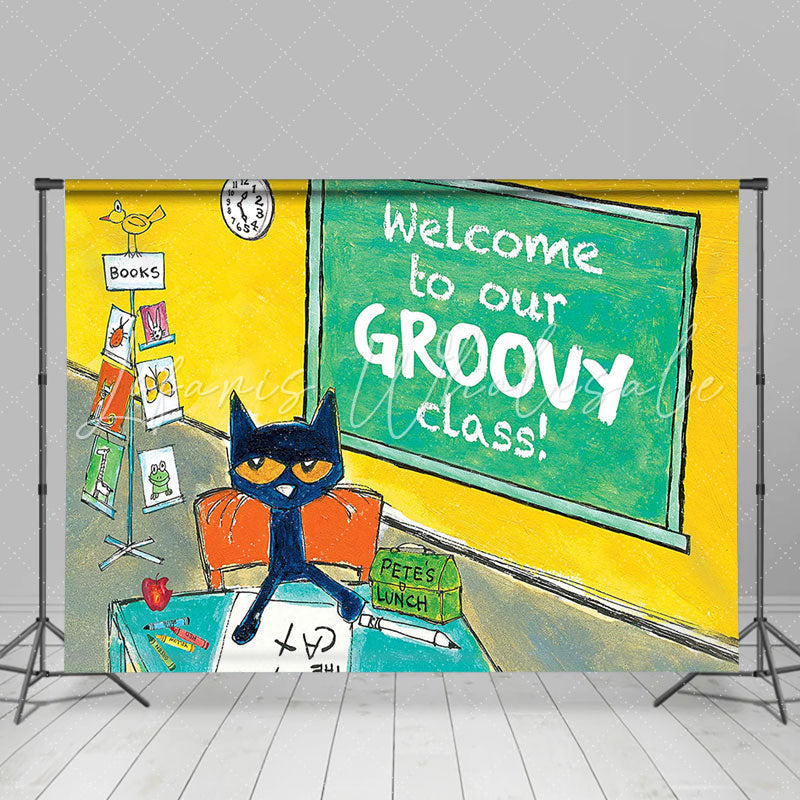 Lofaris Painted Theme Welcome To Our Groovy Class 2022 Backdrop