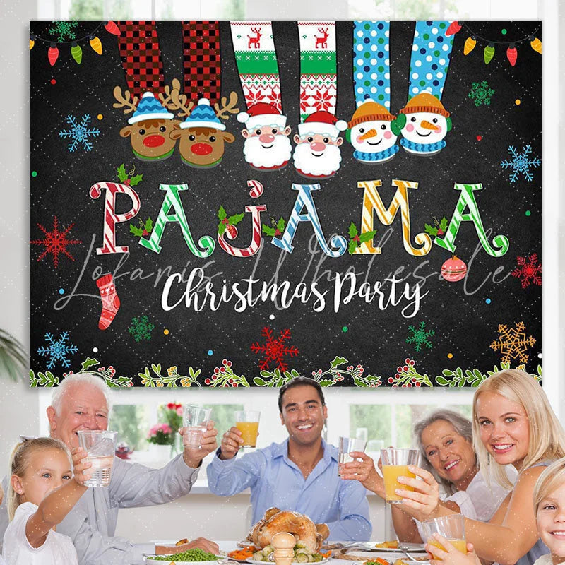 Lofaris PAJAMA Cartoon Christmas socks Party Backdrop