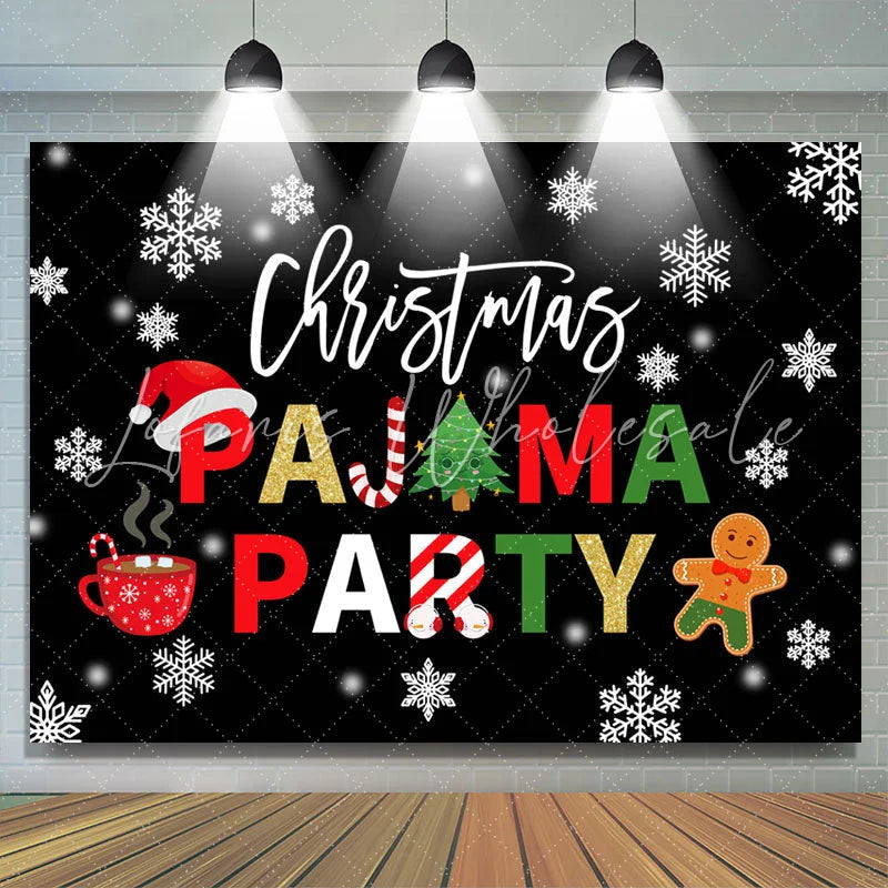 Lofaris Pajama With Hot Dessert Drink Christmas Party Backdrop