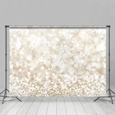 Lofaris Pale Yellow Bokeh Glitter Snowflake Winter Backdrop