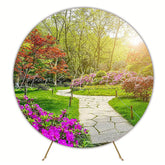 Park Garden Round Backdrop for Outdoor Celebration Event