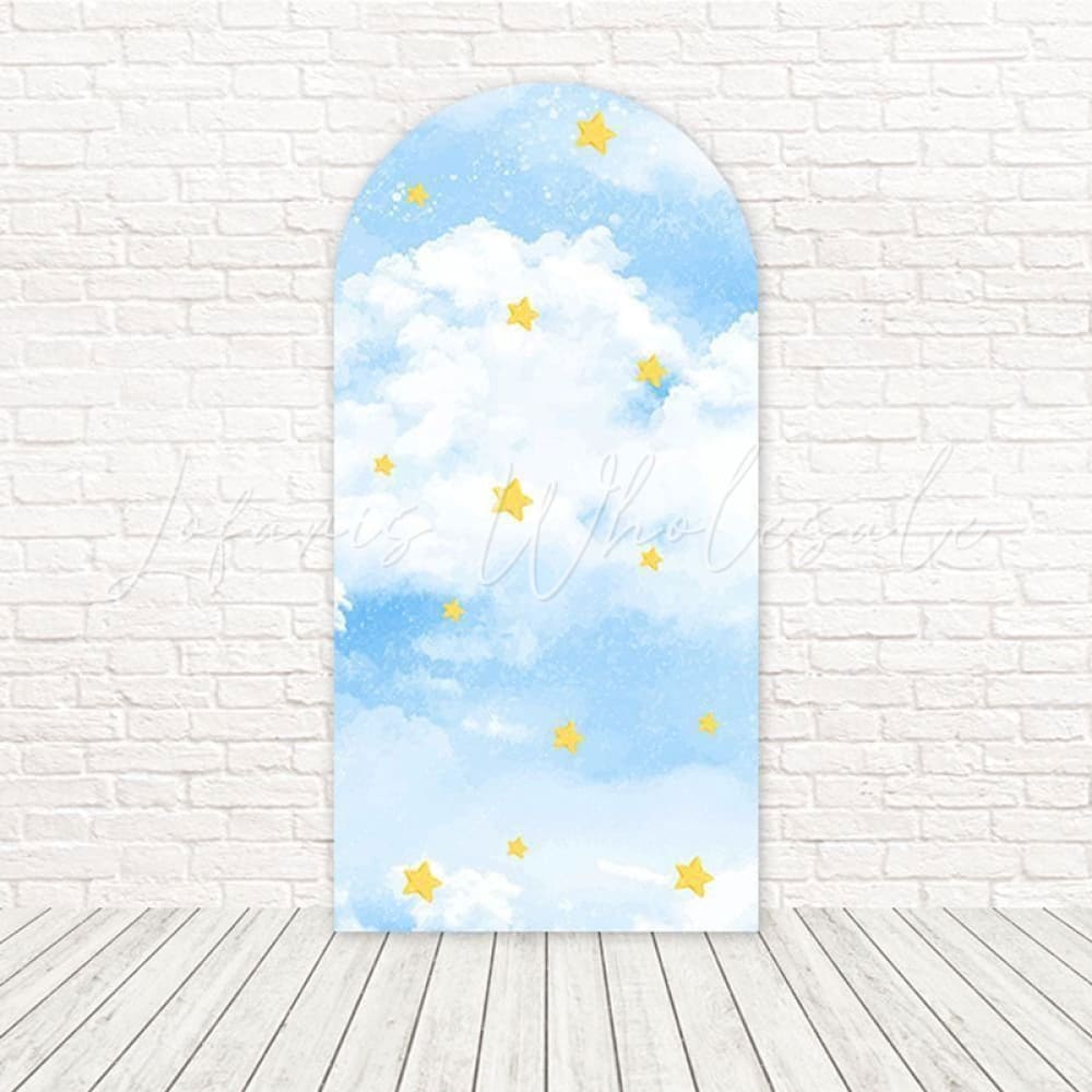 Pastel Clouds Gentle Mood Arch Backdrop For Peaceful Kids Party