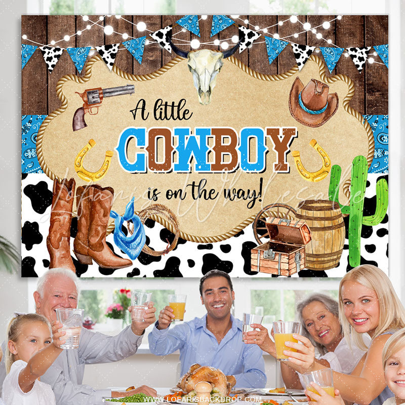 Lofaris Pasture Cowboy Bunting Goat Baby Shower Backdrop