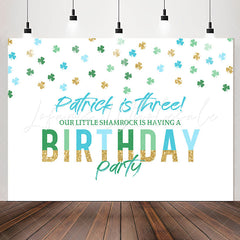 Lofaris Patrick Is Three Clover White 3th Birthday Backdrop