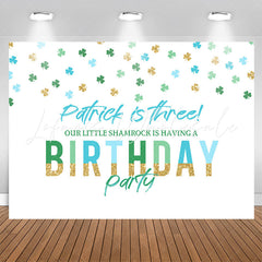 Lofaris Patrick Is Three Clover White 3th Birthday Backdrop