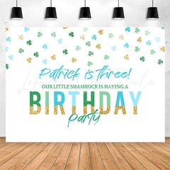 Lofaris Patrick Is Three Clover White 3th Birthday Backdrop