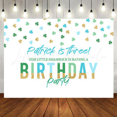 Lofaris Patrick Is Three Clover White 3th Birthday Backdrop