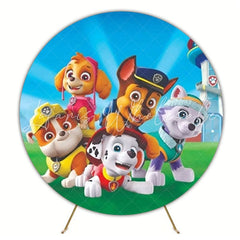 Paw Patrol Adventure Round Backdrop For Kids Birthday Party