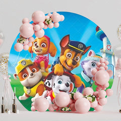 Paw Patrol Adventure Round Backdrop For Kids Birthday Party